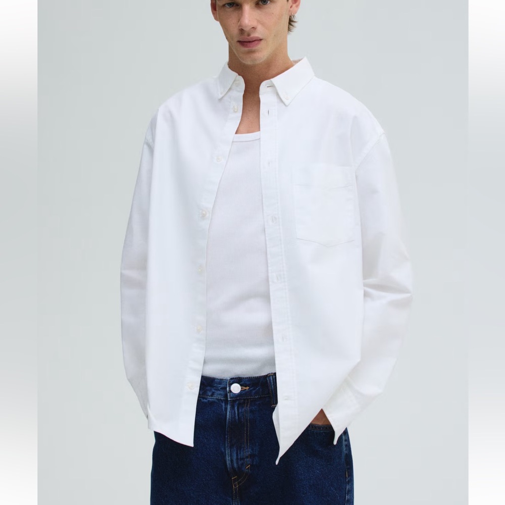 Regular fit white cotton long sleeves shirt for men